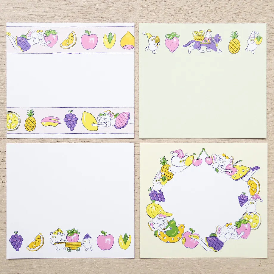 Carry Fruits Everybody Memo Block Pad Illustrated by Heisuke Kitazawa