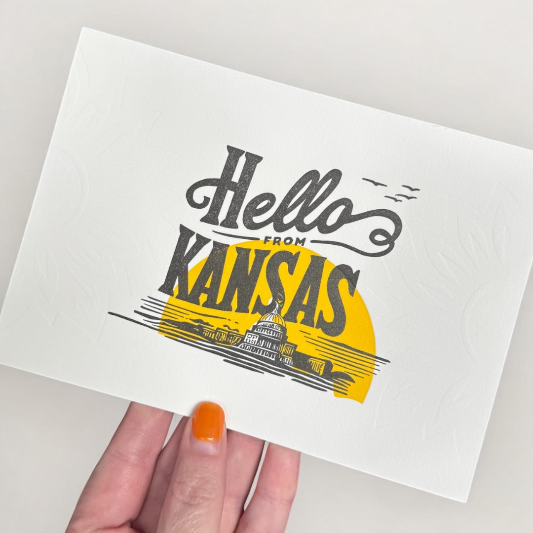 Hello From Kansas Luxe Postcard