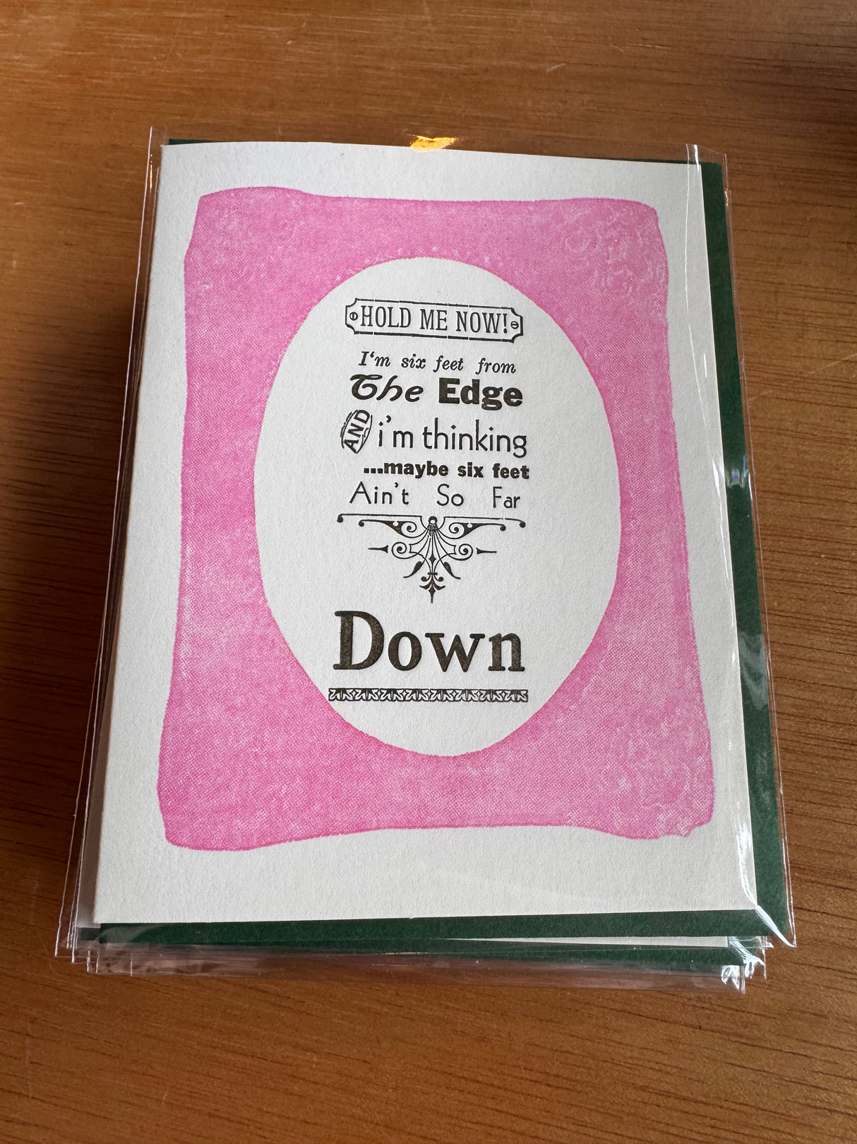 Six Feet From the Edge Letterpress Card