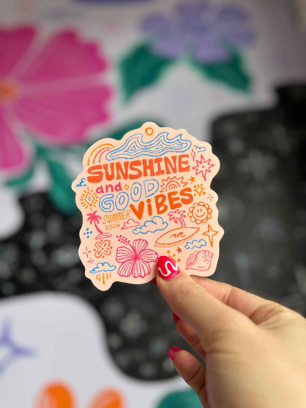 Sunshine and Good Vibes Summer 2026 Vinyl Sticker