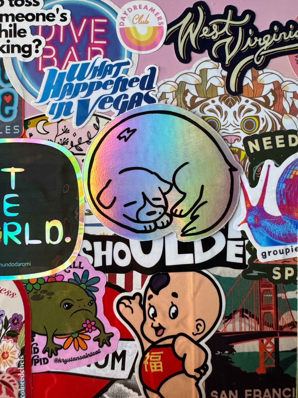 Holo Sleeping Pup Vinyl Sticker