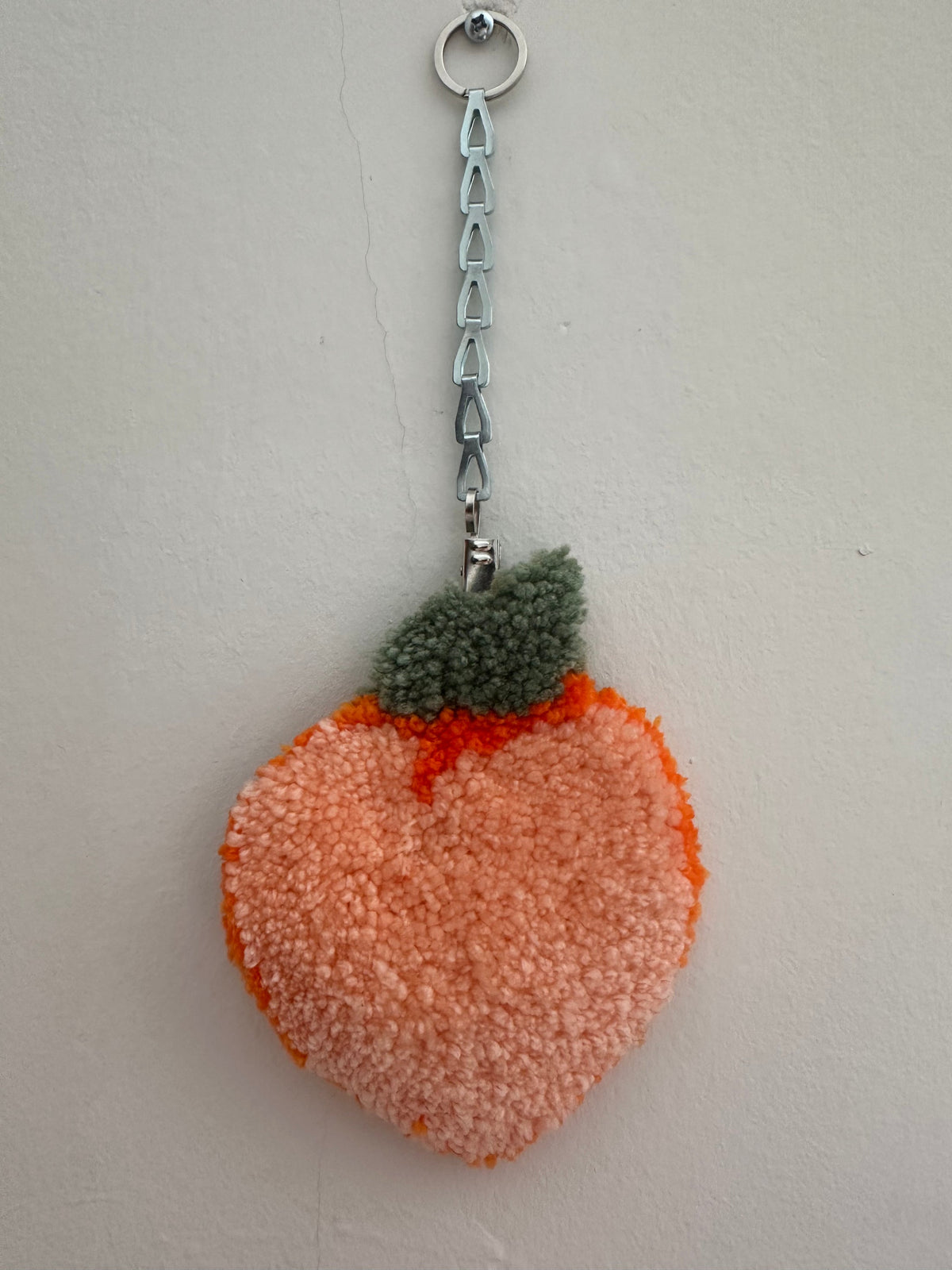 Peach Mug Rug Coaster | Tufted Wall Hanging | Handmade Fruit Accent Rug