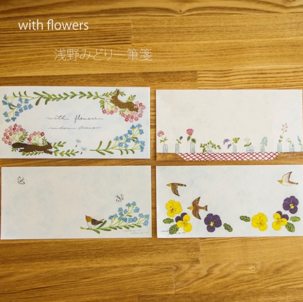 With Flowers Washi Notepads by Artist Midori Asano