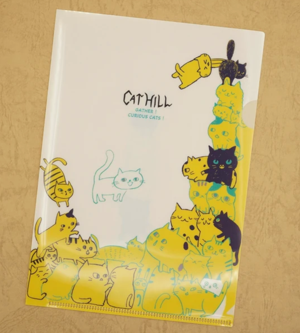 Cat Hill A5 Plastic Document Sleeve by Artist Shinzi Katoh