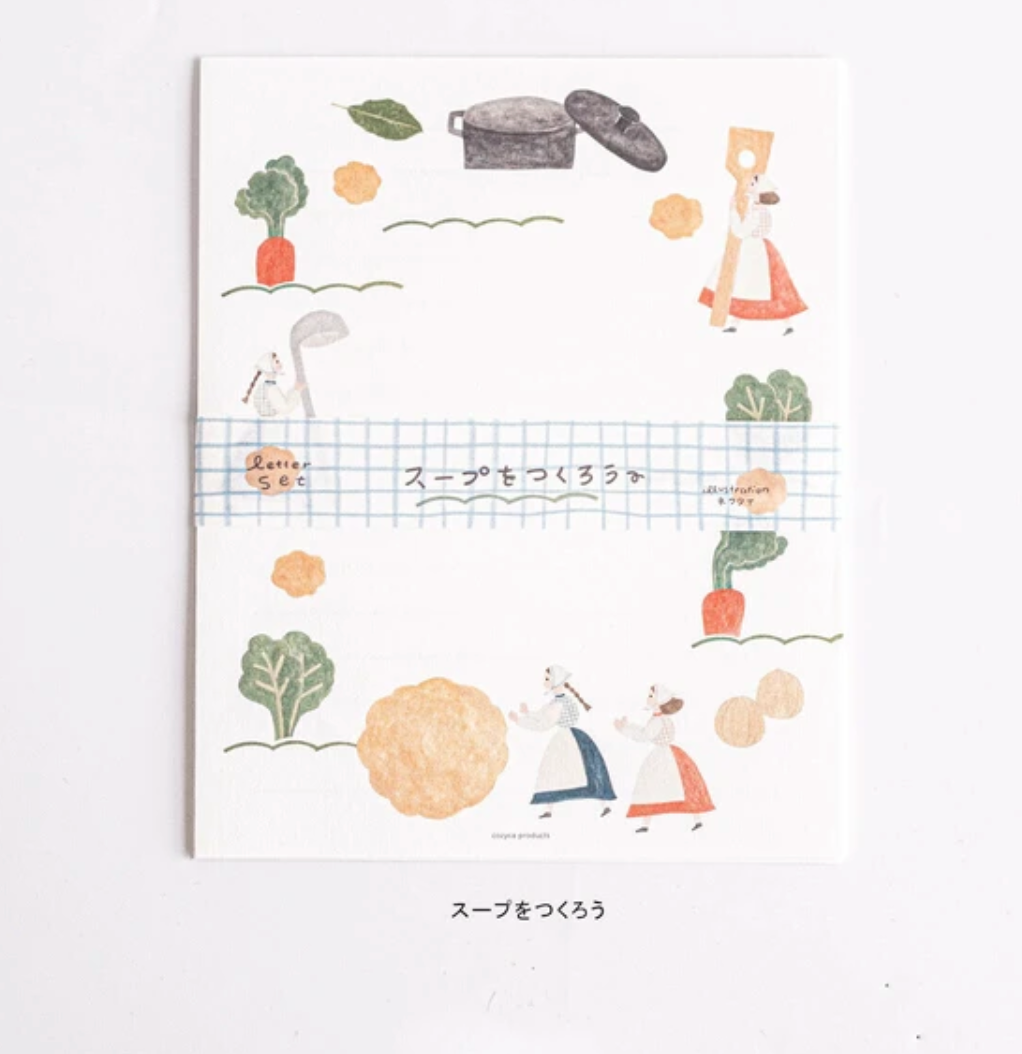 Let's Make Soup Mino Washi Letter Writing Sets by Artist Necktie