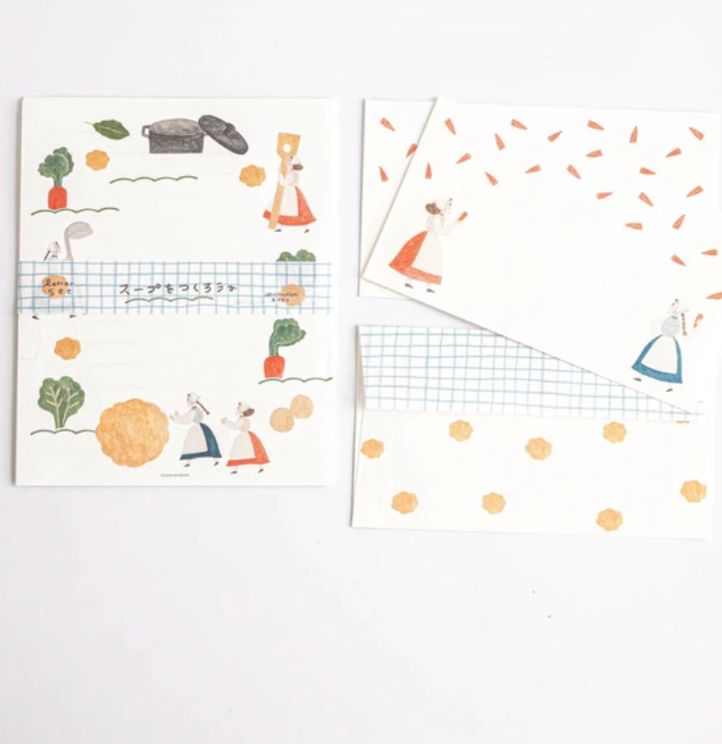 Let's Make Soup Mino Washi Letter Writing Sets by Artist Necktie