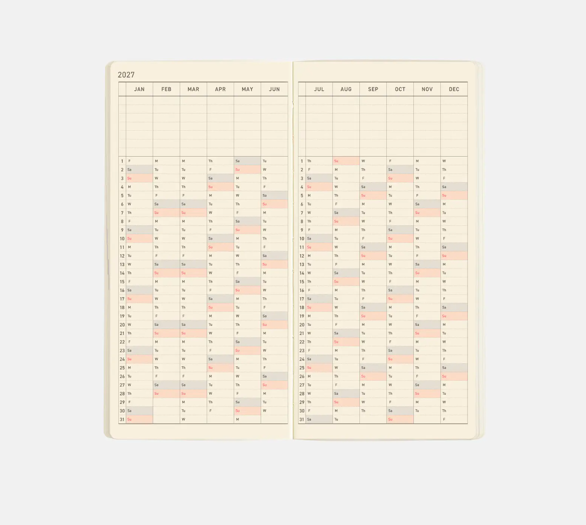 PREORDER: Hobonichi Techo 2027 Weeks MEGA Sneaker