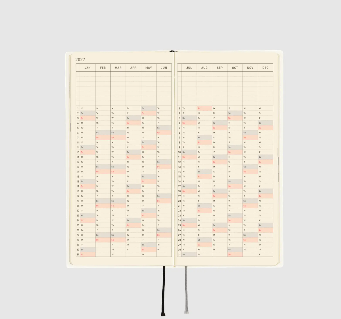 PREORDER: Hobonichi Techo 2027 Weeks White Line