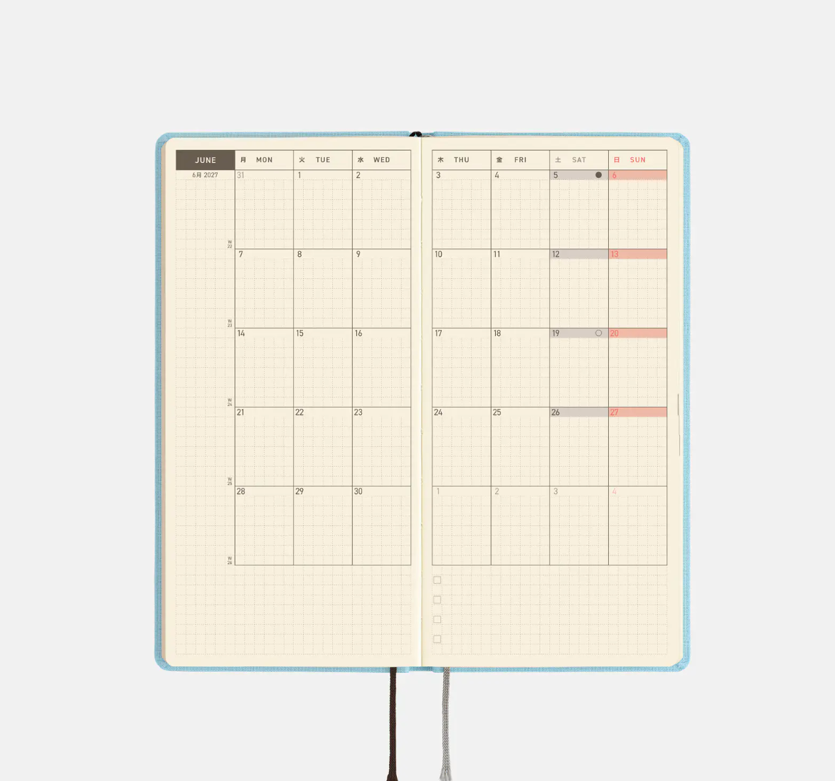 PREORDER: Hobonichi Techo 2027 Weeks Colors