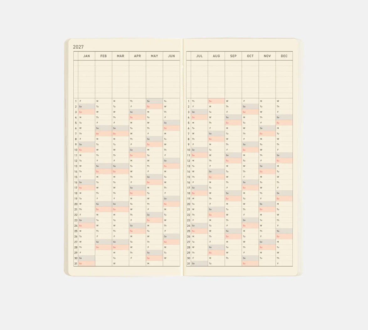 PREORDER: Hobonichi Techo 2027 Weeks MEGA Sneaker