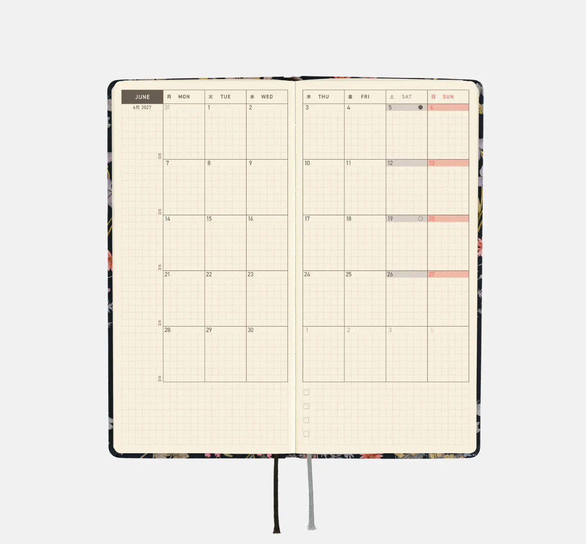 PREORDER: Hobonichi Techo 2027 Weeks Liberty Fabrics: Floral Remedy