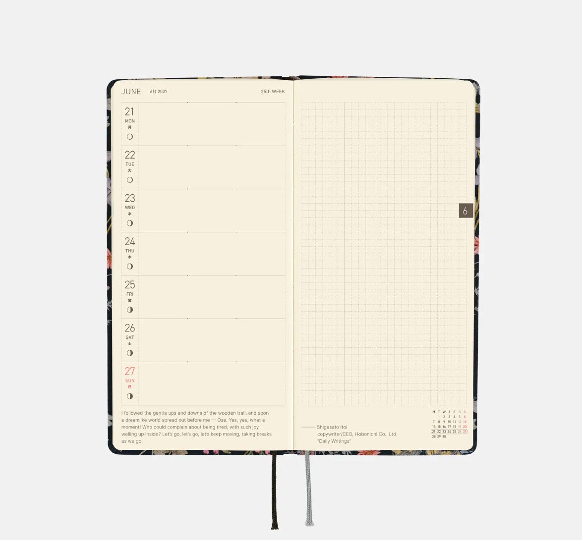 PREORDER: Hobonichi Techo 2027 Weeks Liberty Fabrics: Floral Remedy