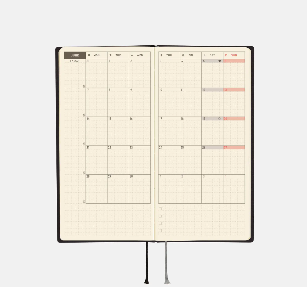 PREORDER: Hobonichi Techo 2027 Weeks White Line