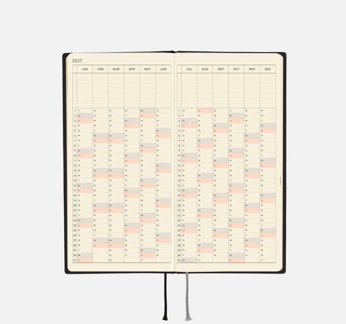 PREORDER: Hobonichi Techo 2027 Weeks White Line