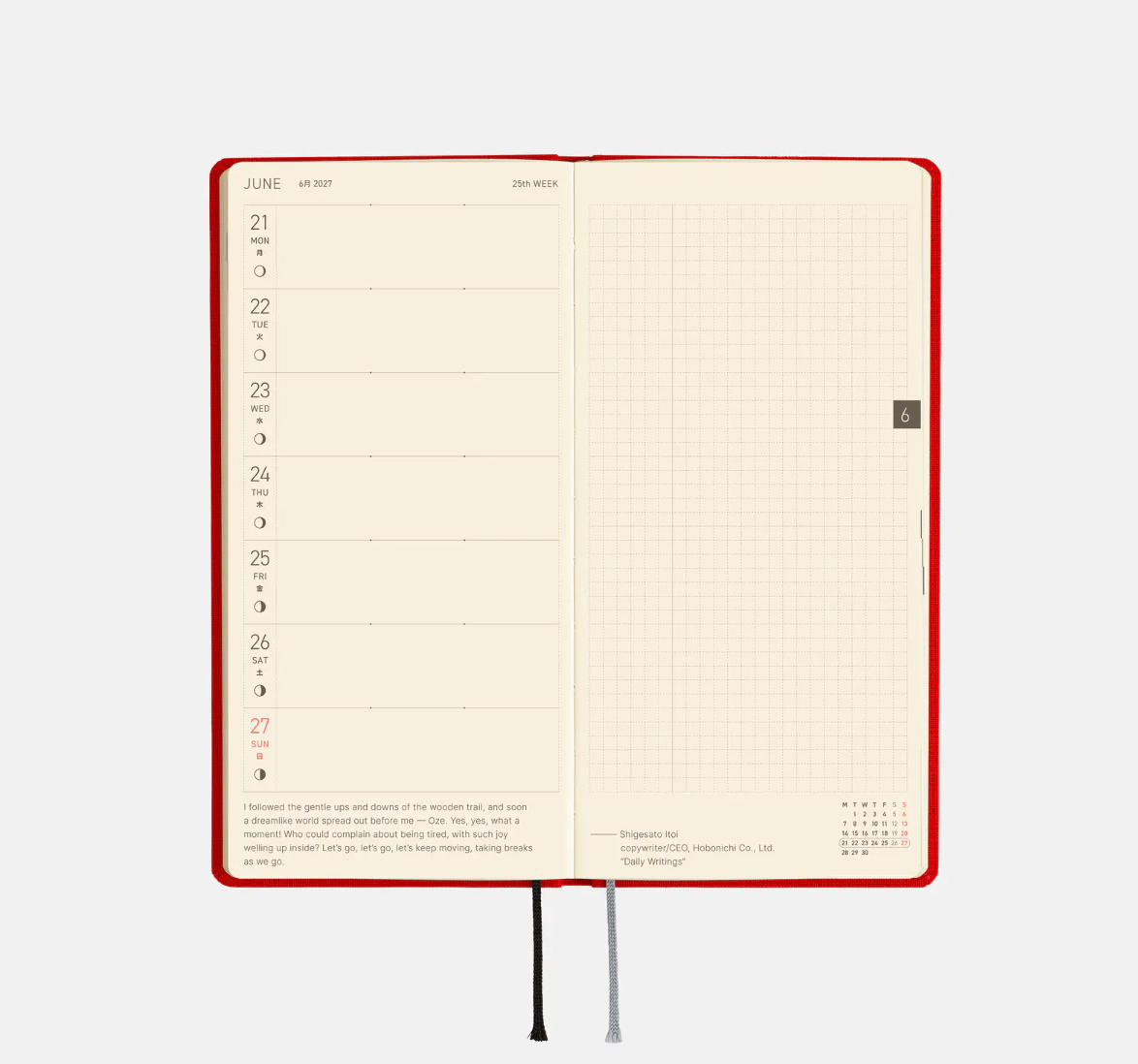 PREORDER: Hobonichi Techo 2027 Weeks Colors