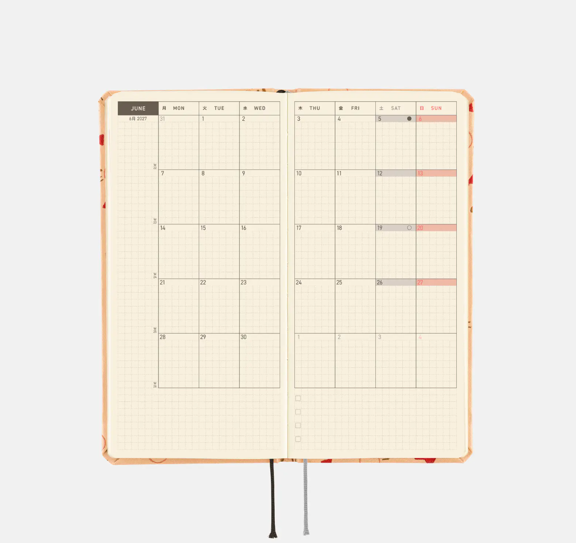 PREORDER: Hobonichi Techo 2027 Weeks MOTHER: Mr. Saturn Pattern