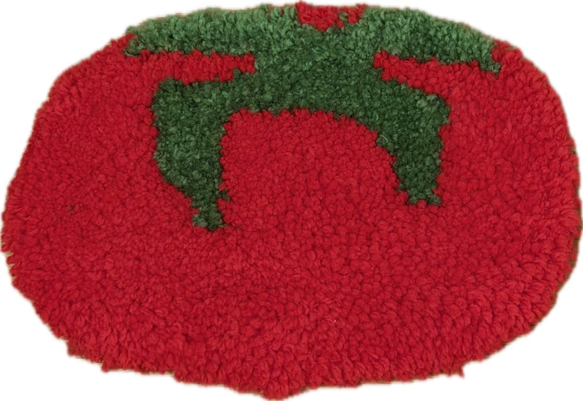 Tomato Mug Rug Coaster | Tufted Wall Hanging | Handmade Fruit Accent Rug