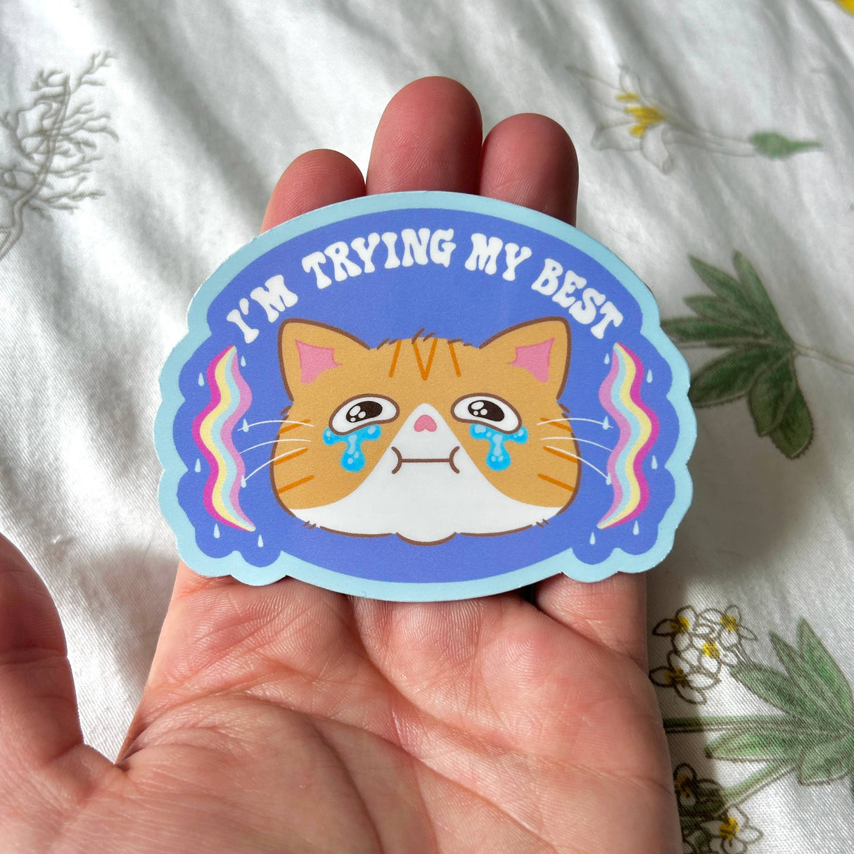I'm Trying My Best Cat Sticker