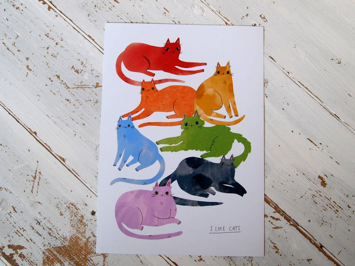 Rainbow Cats Pride A4 Print