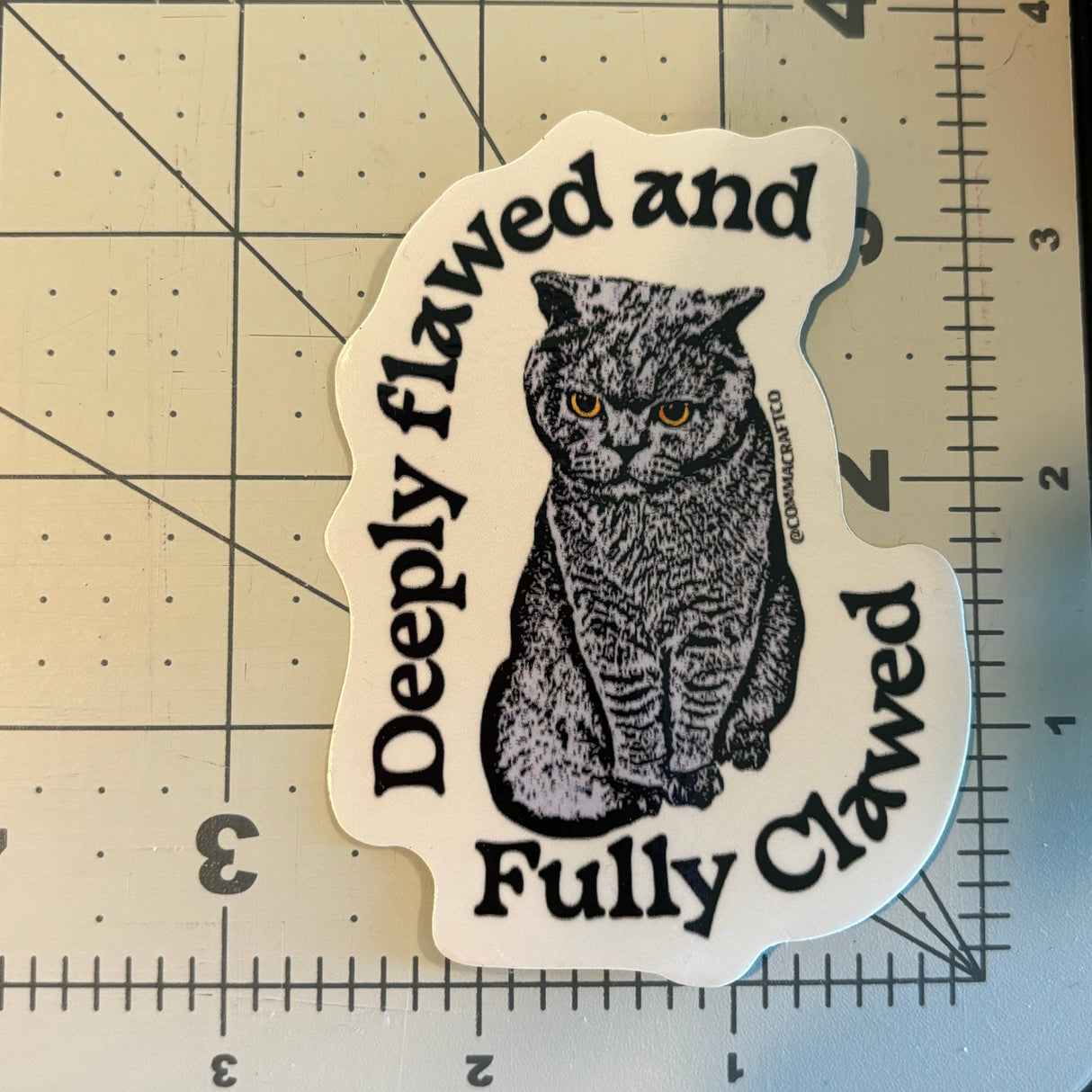 Deeply Flawed & Fully Clawed Grumpy Cat Sticker
