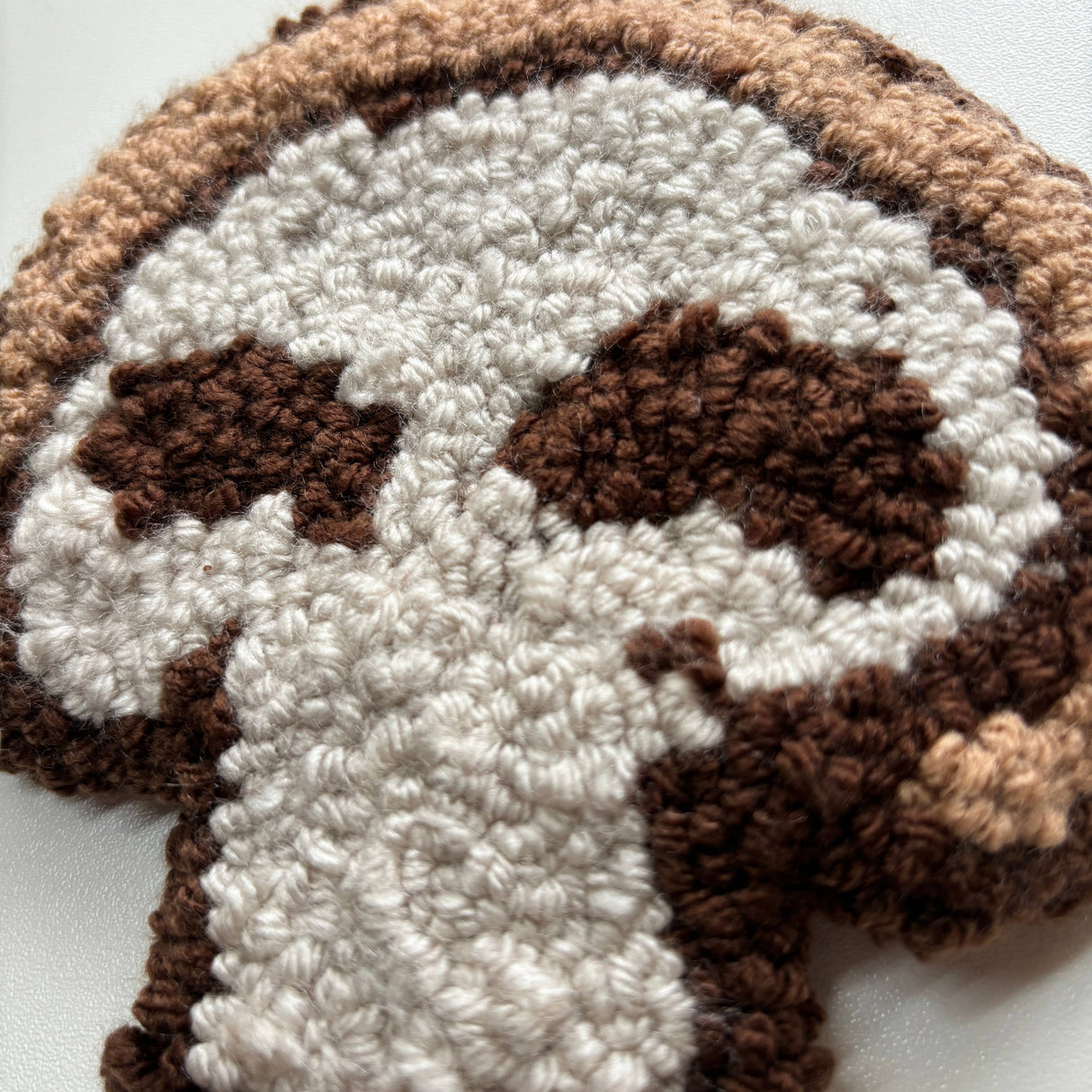 Mushroom Hand-Tufted Punch Needle Mug Rug Coaster