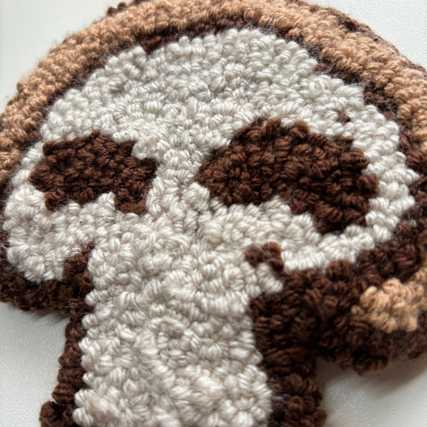 Mushroom Hand-Tufted Punch Needle Mug Rug Coaster