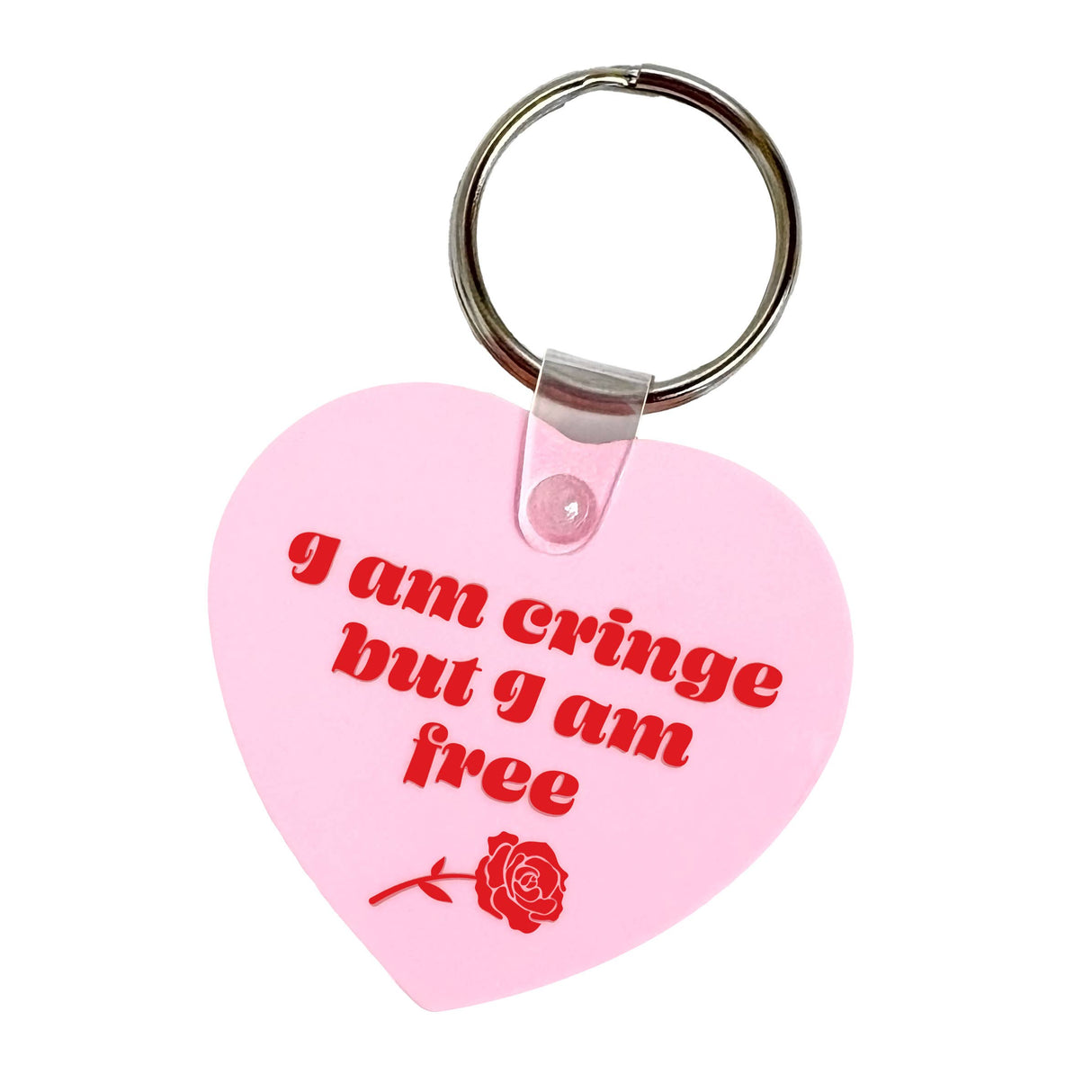I Am Cringe But I Am Free Heart Shaped Keychain