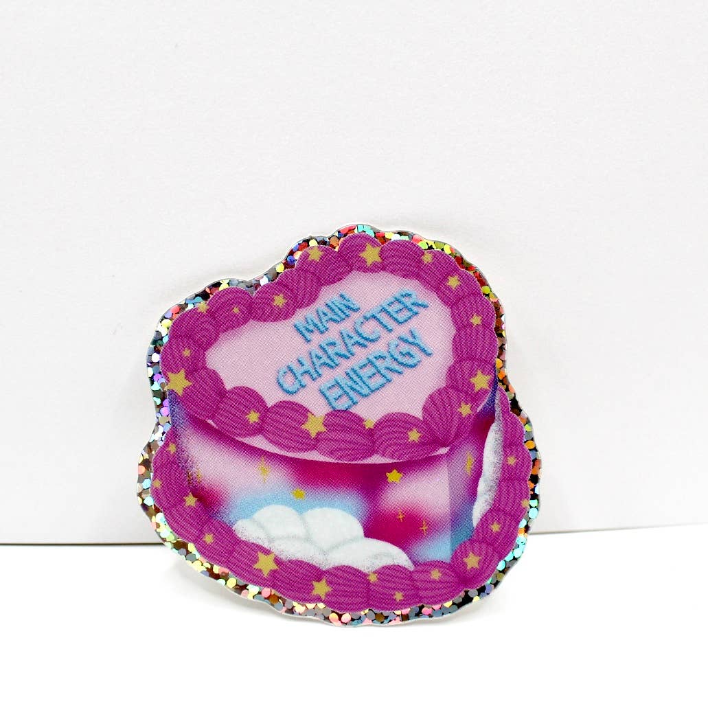 Main Character Energy Cake Glitter Sticker