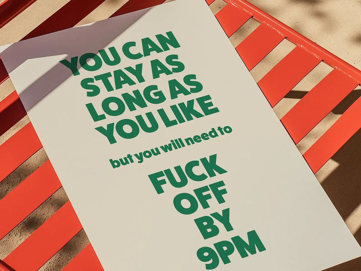 Fuck Off By 9Pm Wall Art Print
