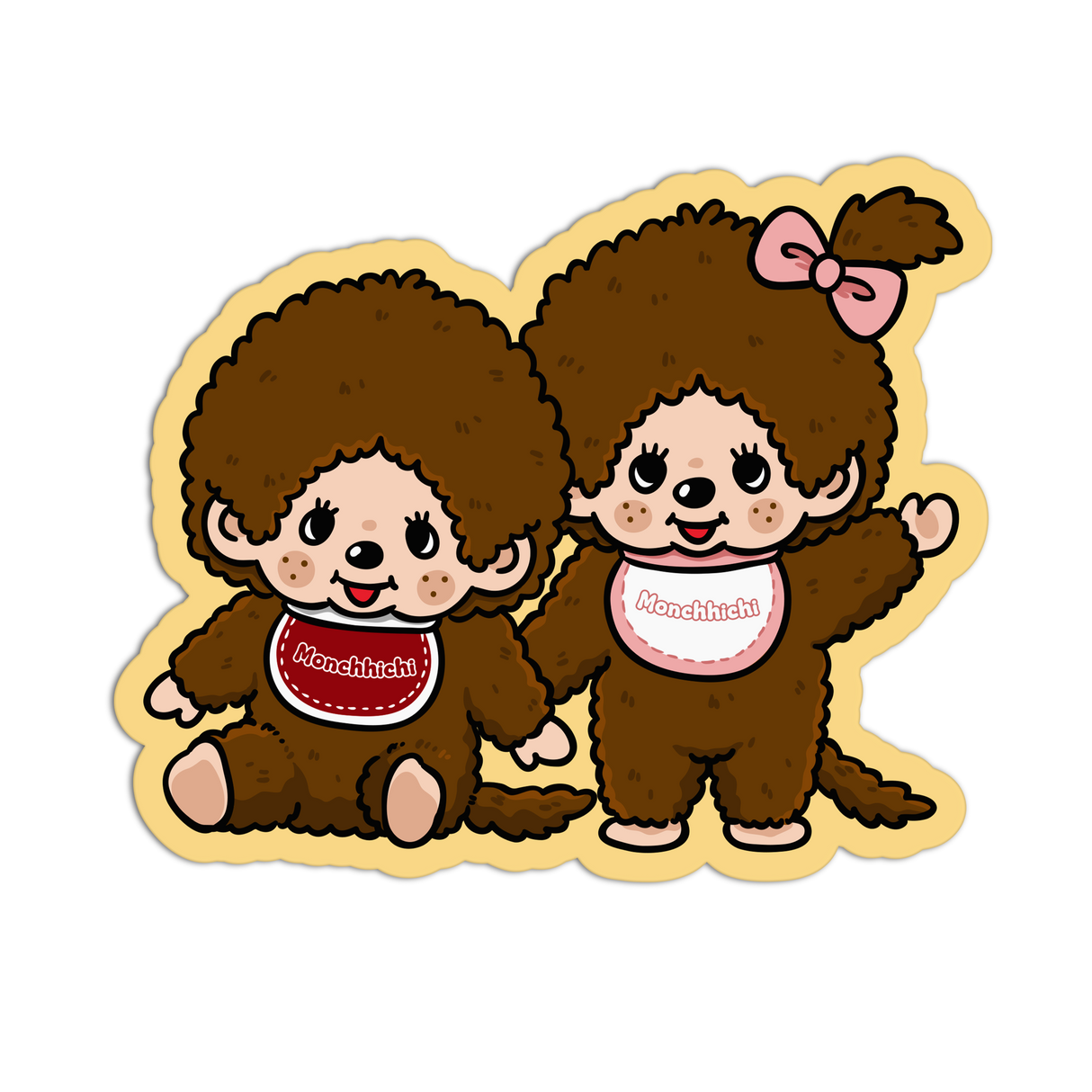Cocoa & Cream Monchhichi Textured Stickers