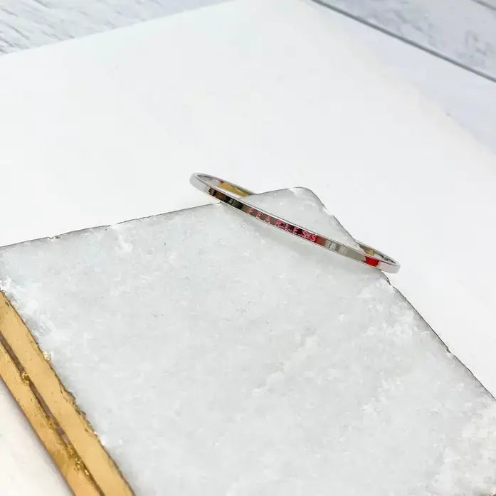 'Fearless' Silver Sentiment Bracelets