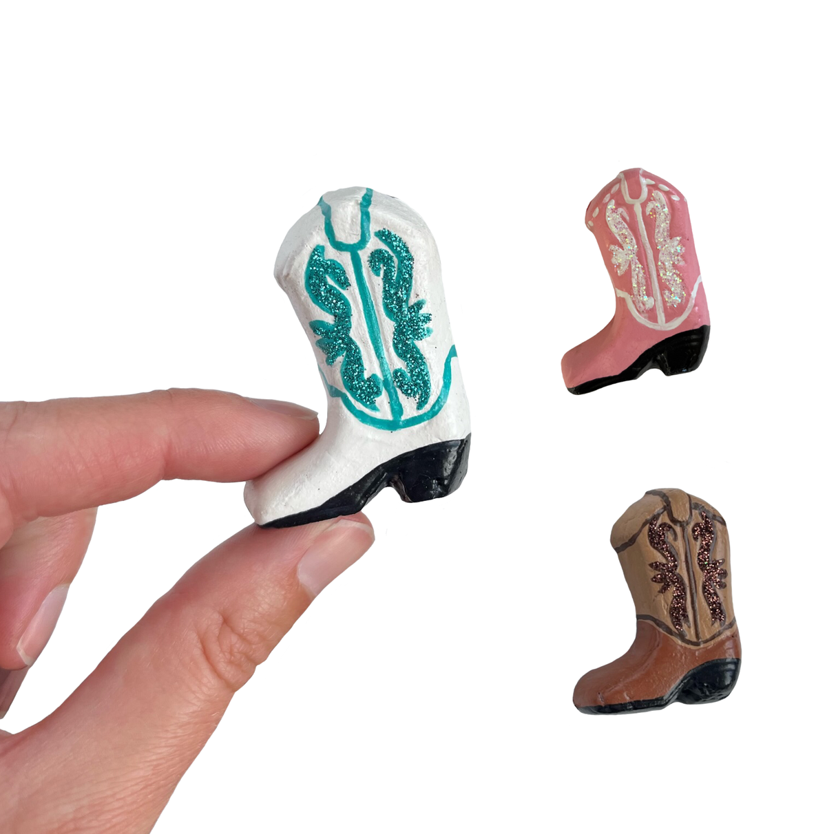 Handmade Ceramic Cowboy Boot Magnet