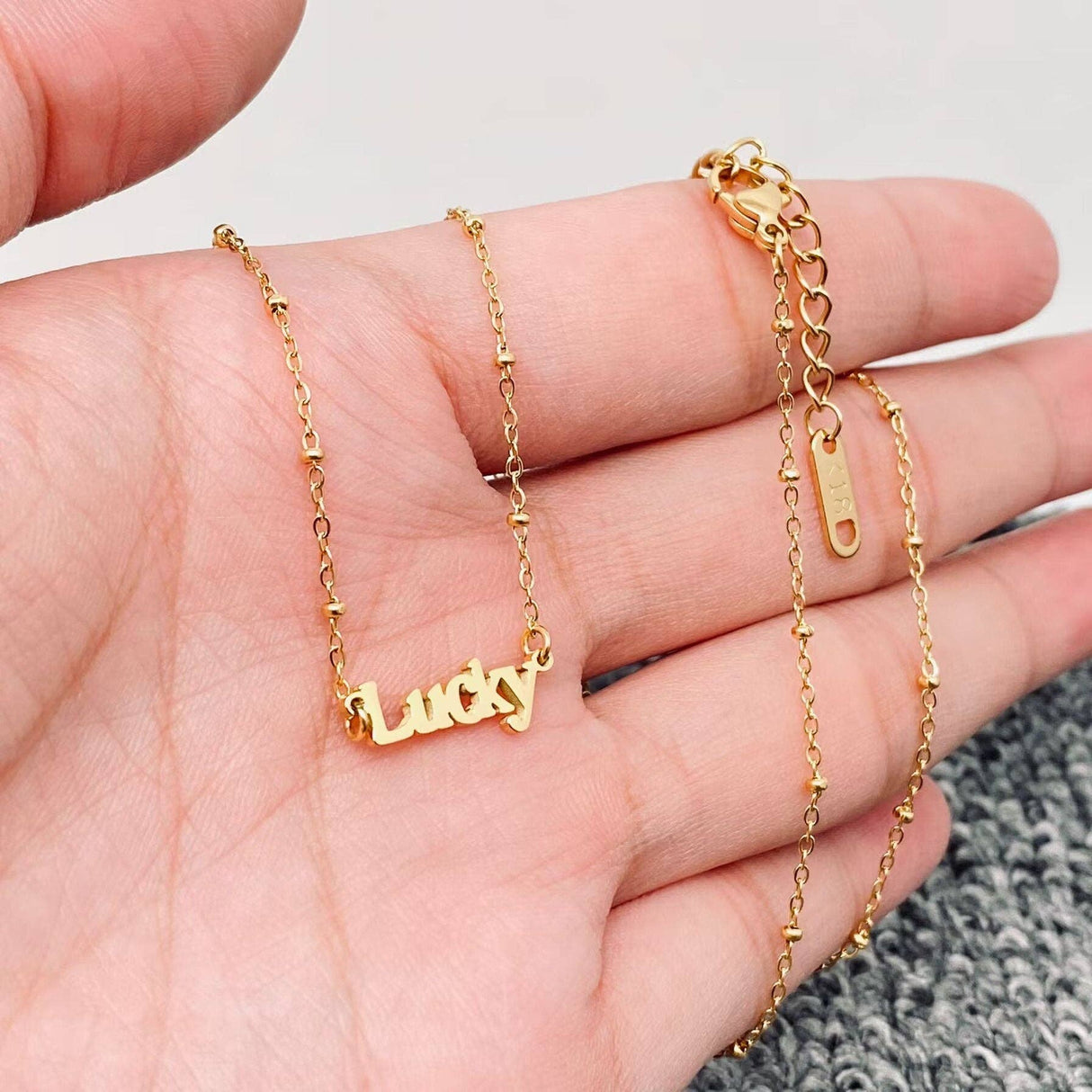 Lucky Charm 18K Gold Plated Stainless Steel Necklace - FGS