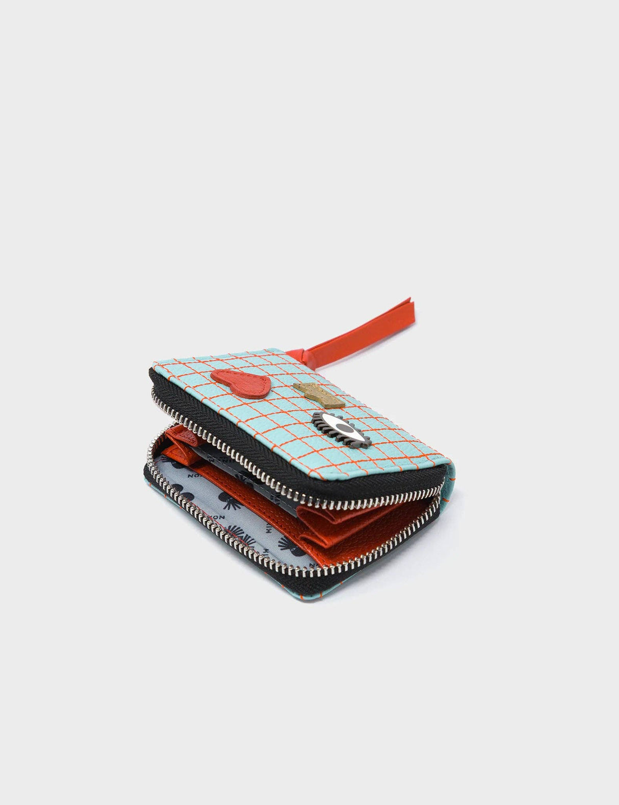 Frodo Eggshell Blue Leather Zip Around Wallet - Lovestitch Design