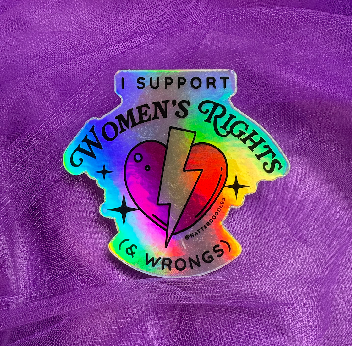 I Support Women's Rights & Wrongs Sticker
