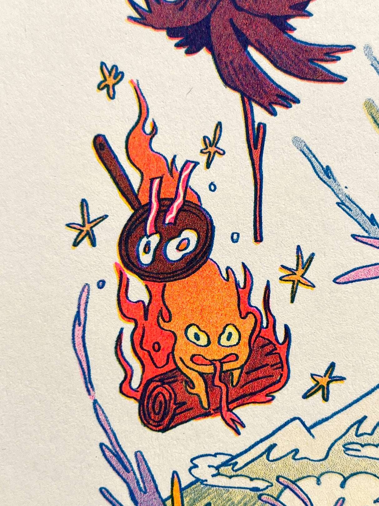 Howl's Moving Castle Small Riso Print