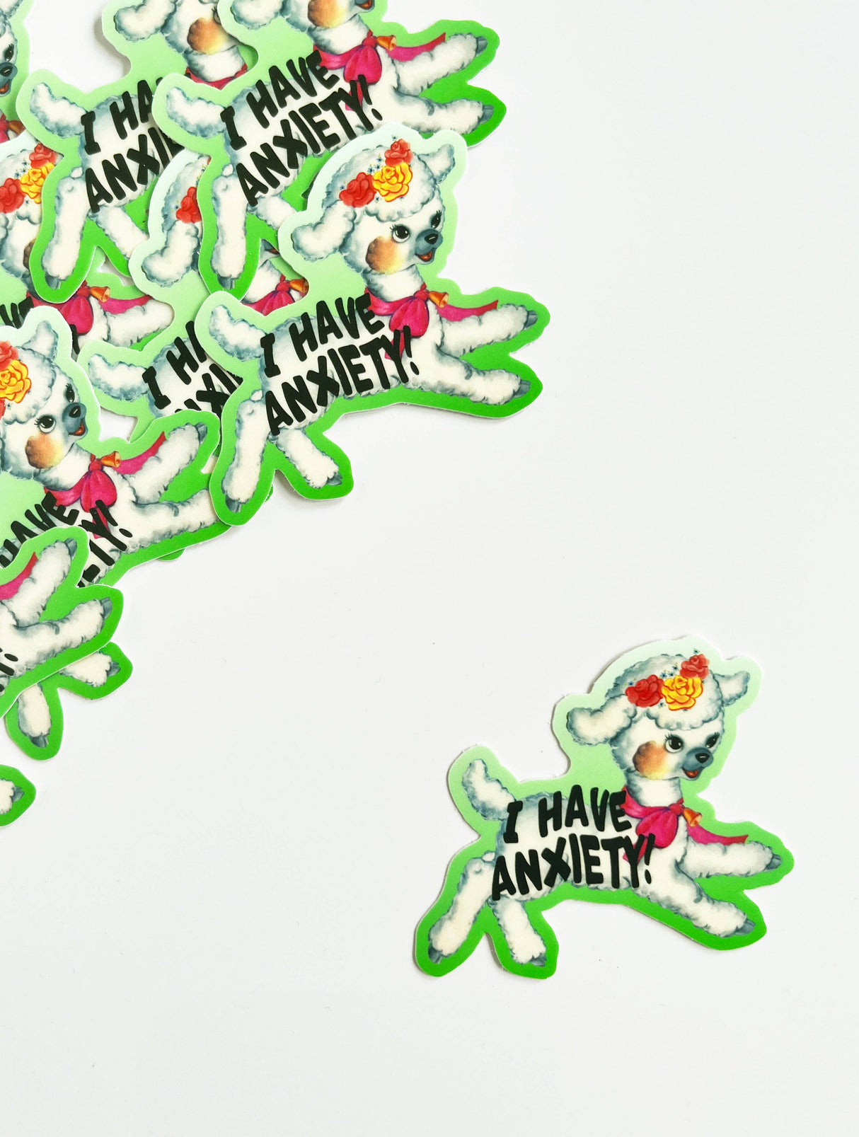 I Have Anxiety Cute Lamb Sticker