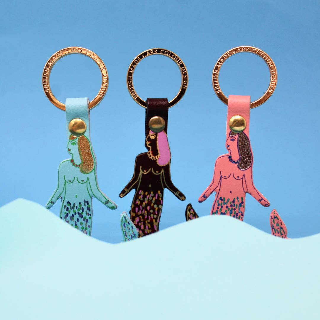 Leather Mermaid Key Fob