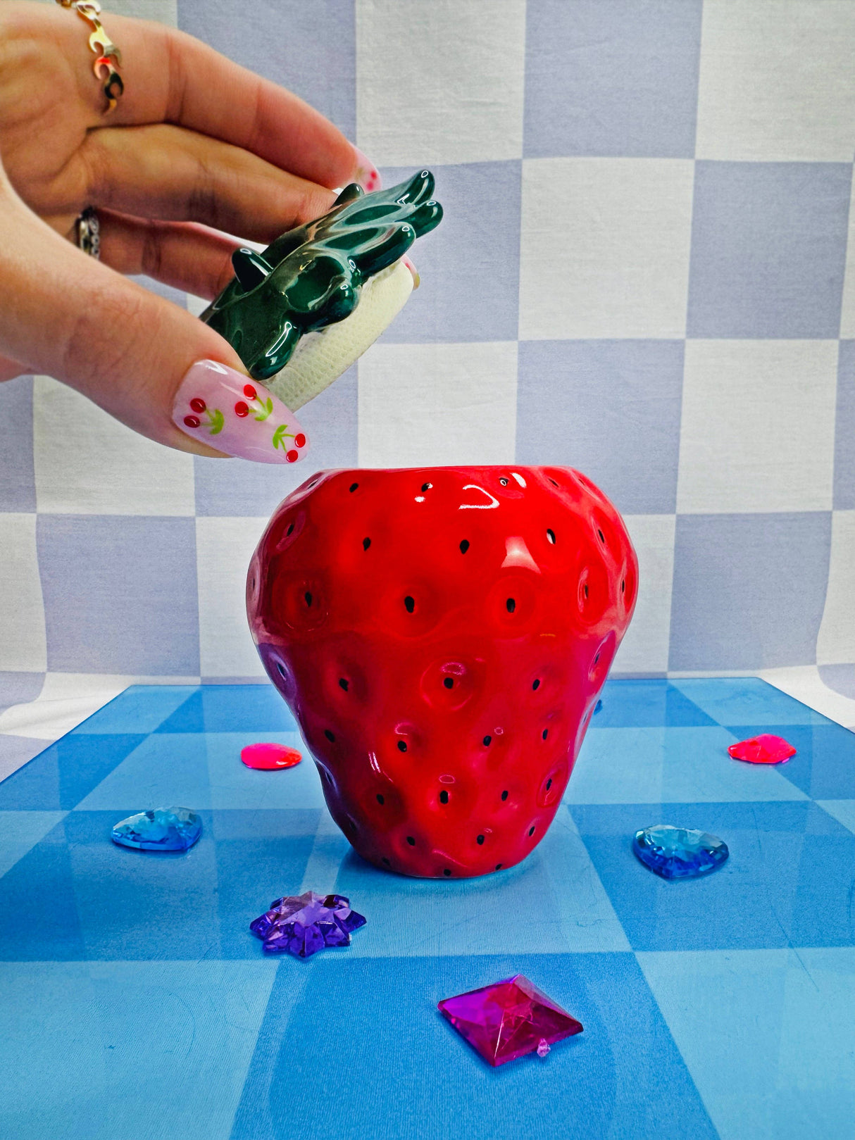 Strawberry Ceramic Jar