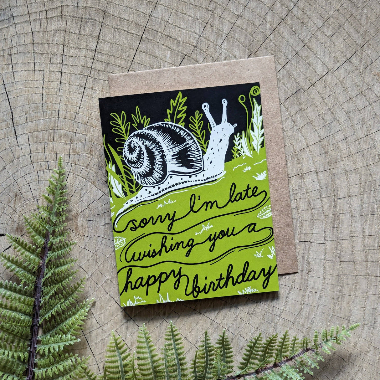 Belated Birthday Snail Greeting Card