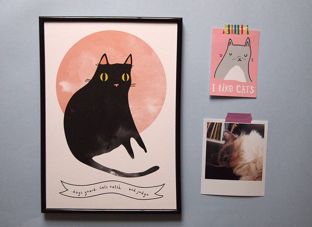 Salem Quote Black Cat Art Print