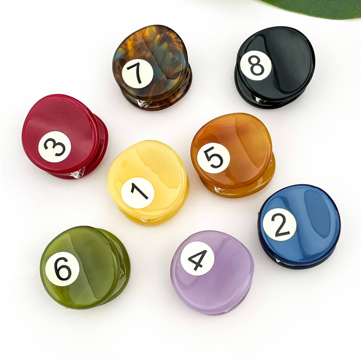 Mini Billiard Ball Acetate Claw Clip