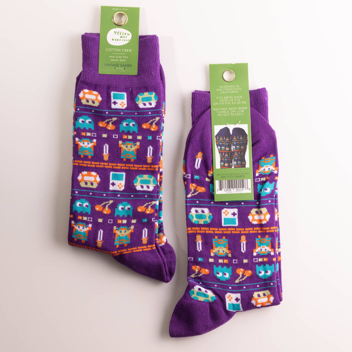 Vintage Gamer Socks - Men's Crew Retro Socks for Tech Lovers