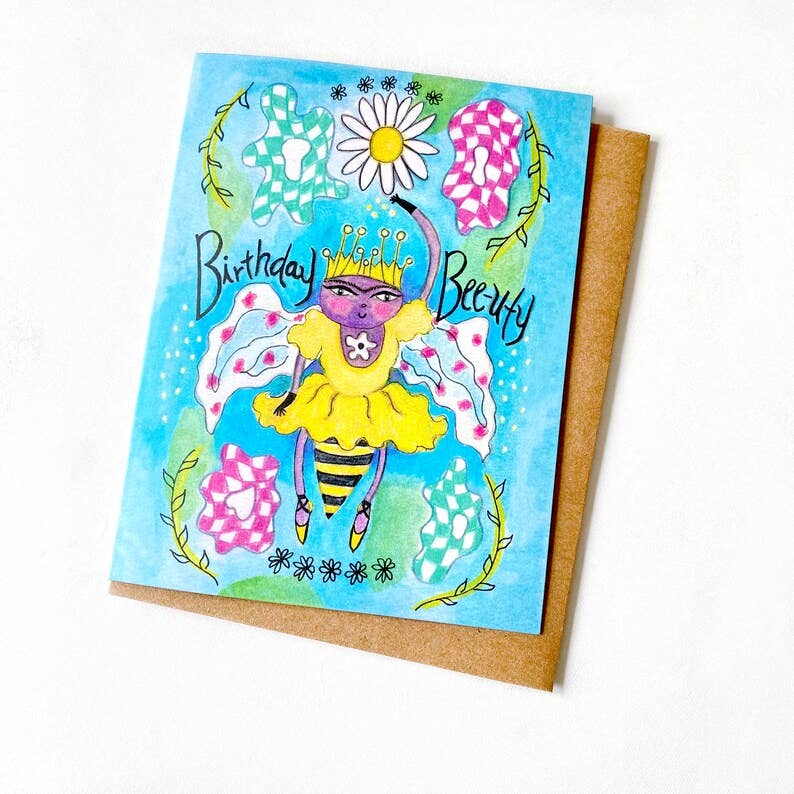 Ballerina Bee Spring Dance Birthday Card