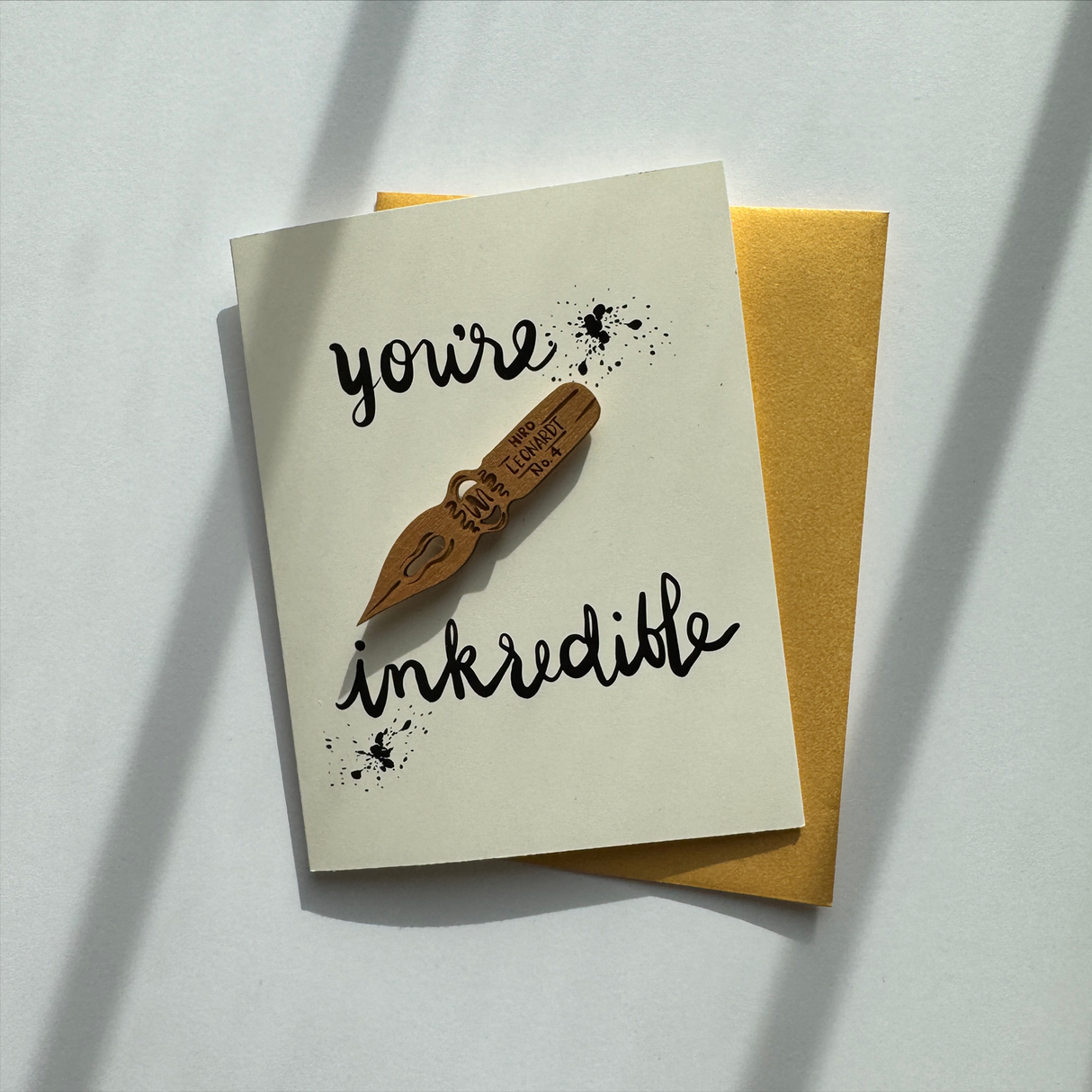 You're Inkredible Pen Nib Magnet w/ Greeting Card