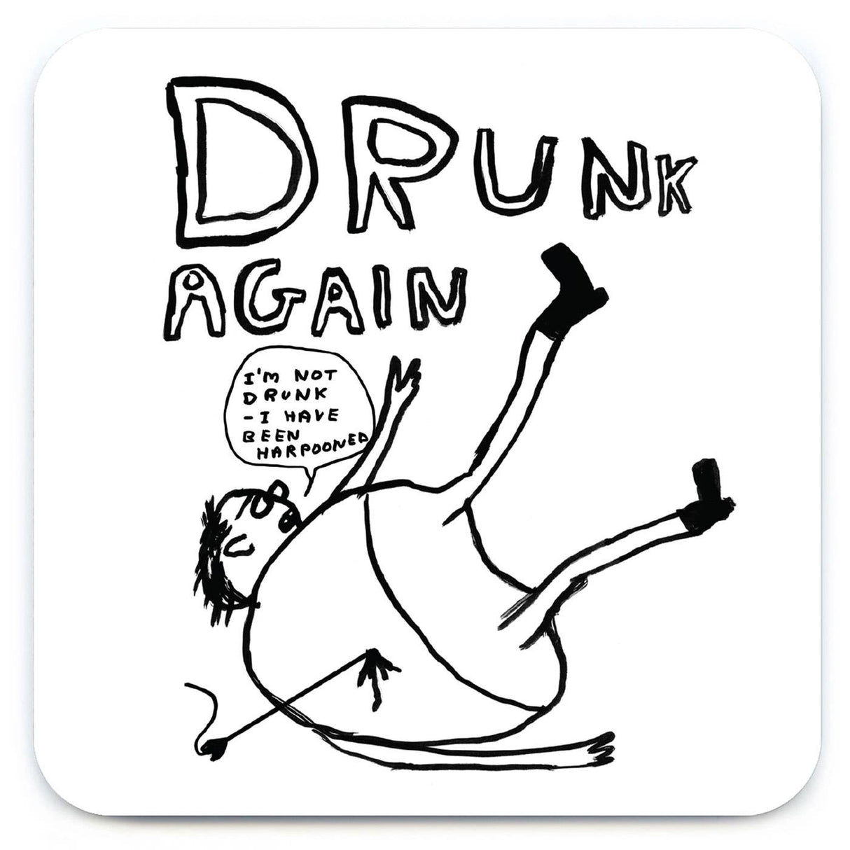 Drunk Again Art Coaster