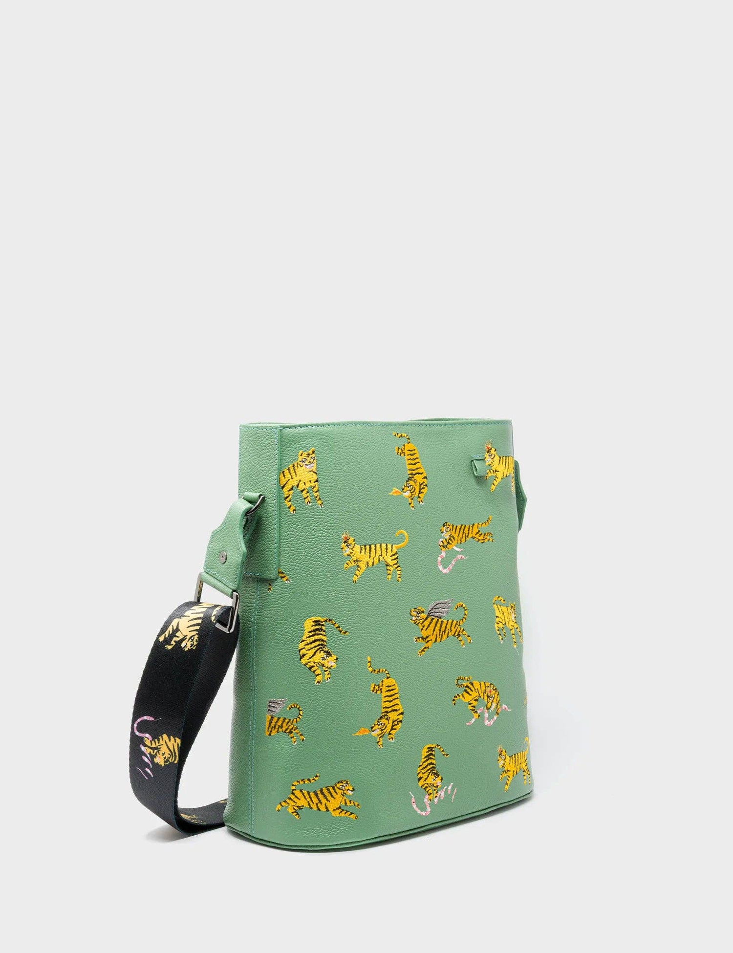 Vincent Basil Green Leather Shoulder Bag - Tiger Rumble