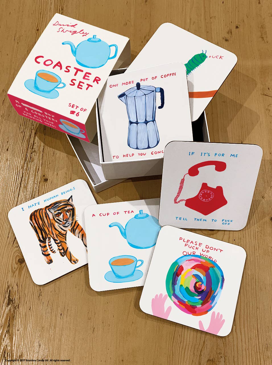 David Shrigley Art Coasters Set 1
