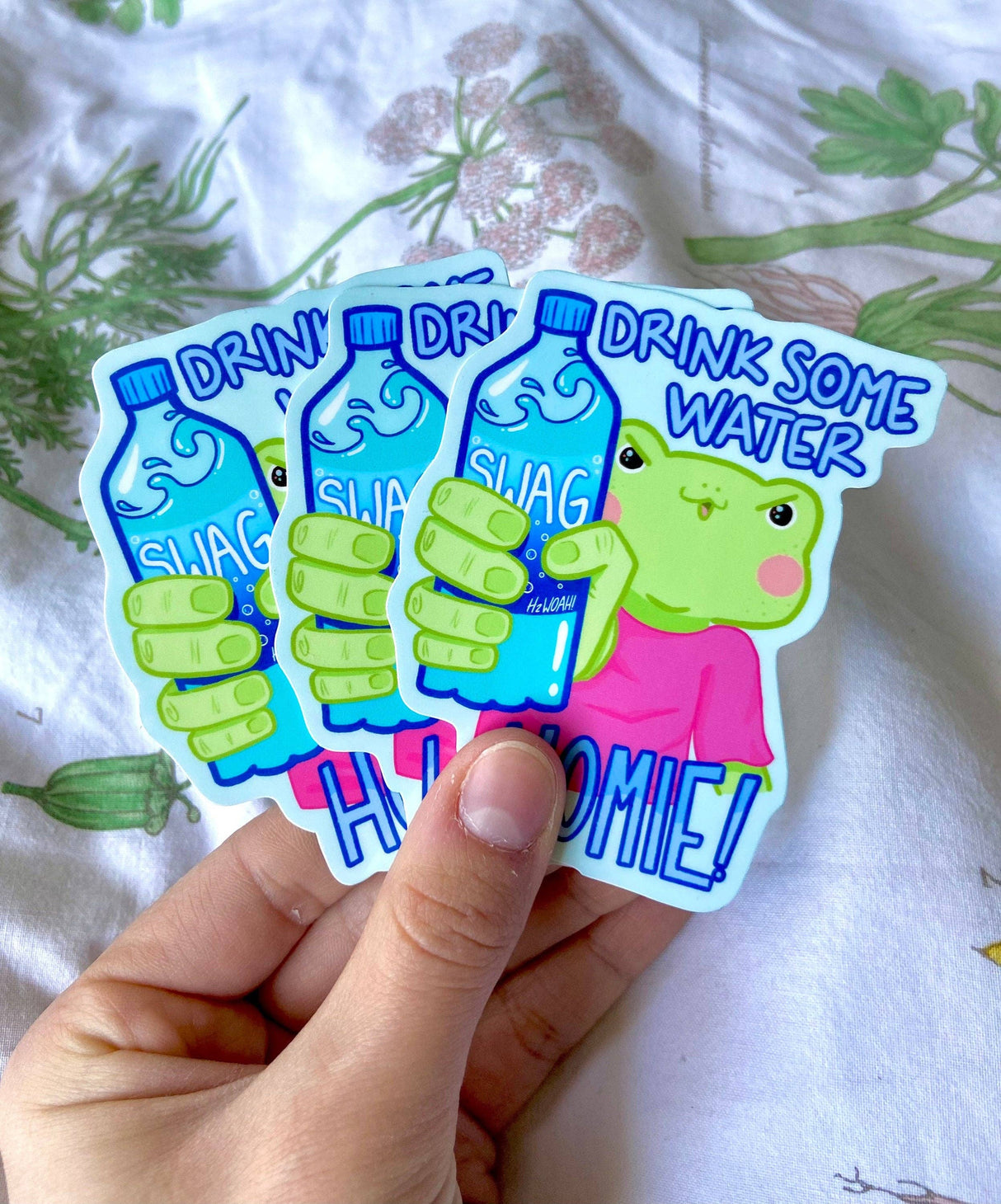 Drink Some Water Homie Frog Sticker