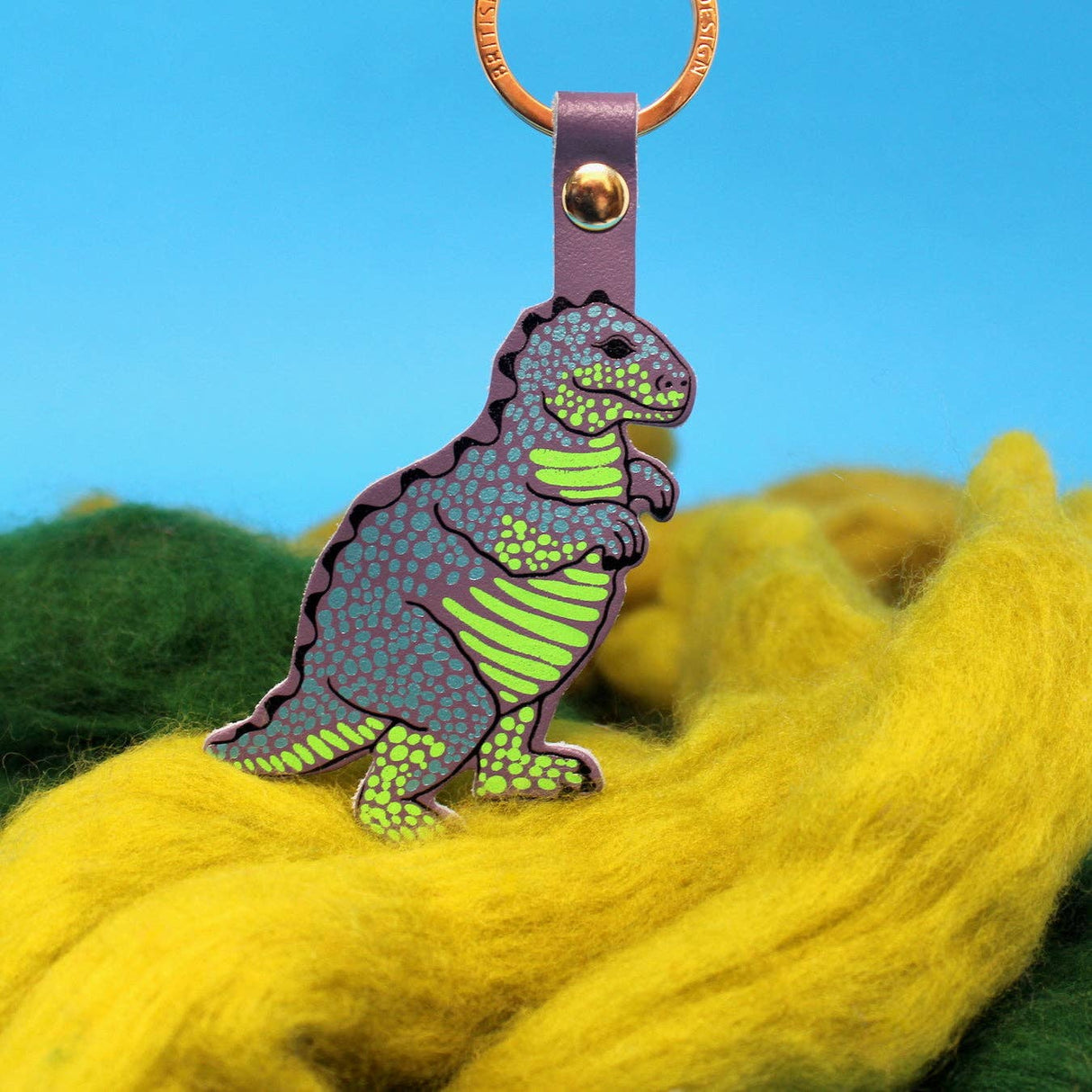 Leather Dinosaur Key Fob